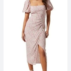 ASTR the Label Puff Sleeve Midi Dress